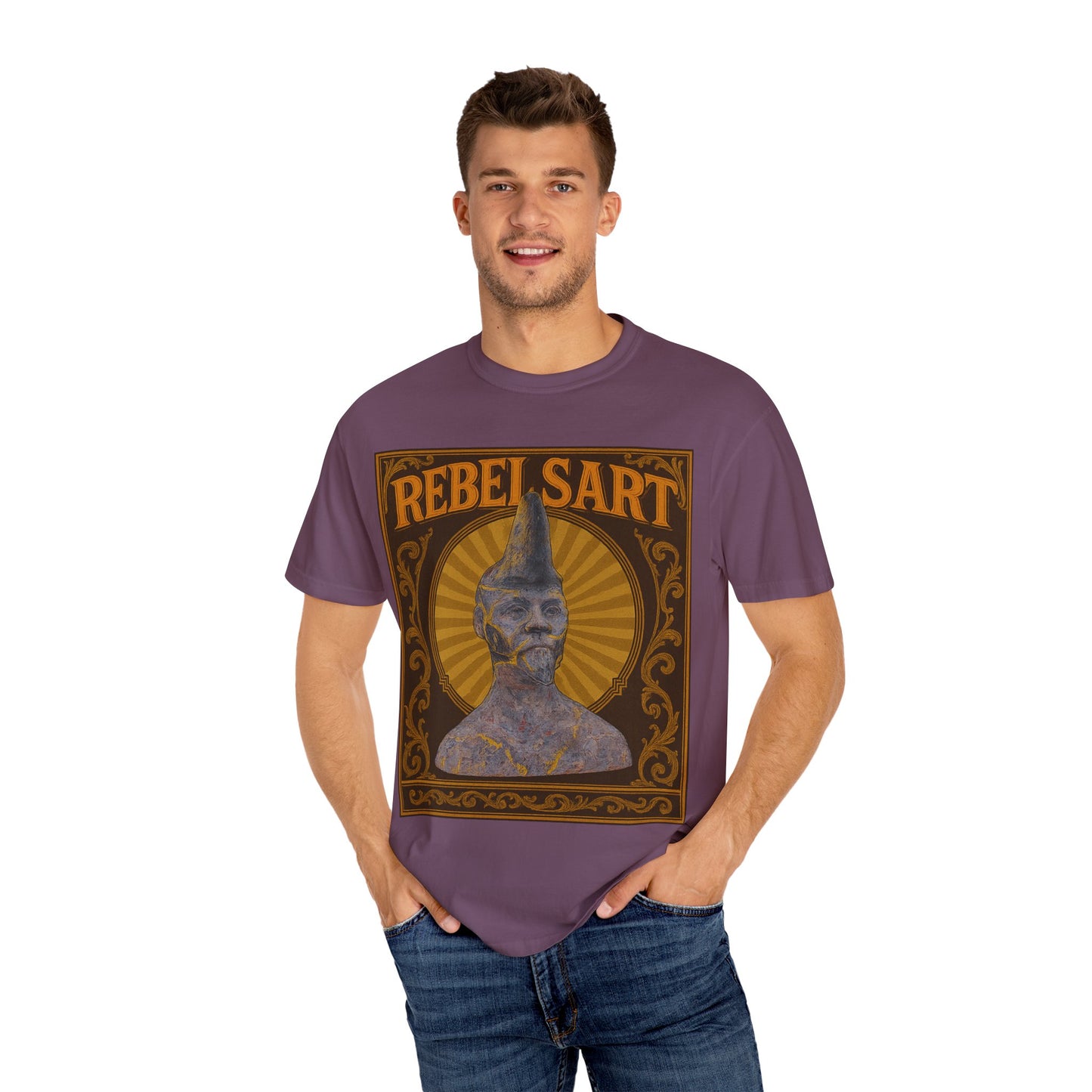 Rebel Art Unisex Garment-Dyed T-shirt, Vintage Graphic Tee, Bohemian Style Top, Unique Gift, Art Lover Apparel, Casual Everyday Wear