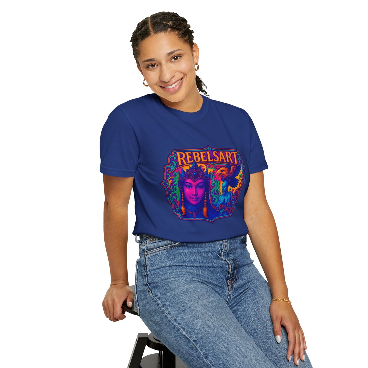 Vibrant Art Tee - Unisex Garment-Dyed T-shirt, Street Style, Festival Wear, Rebel Fashion, Unique Gift Idea