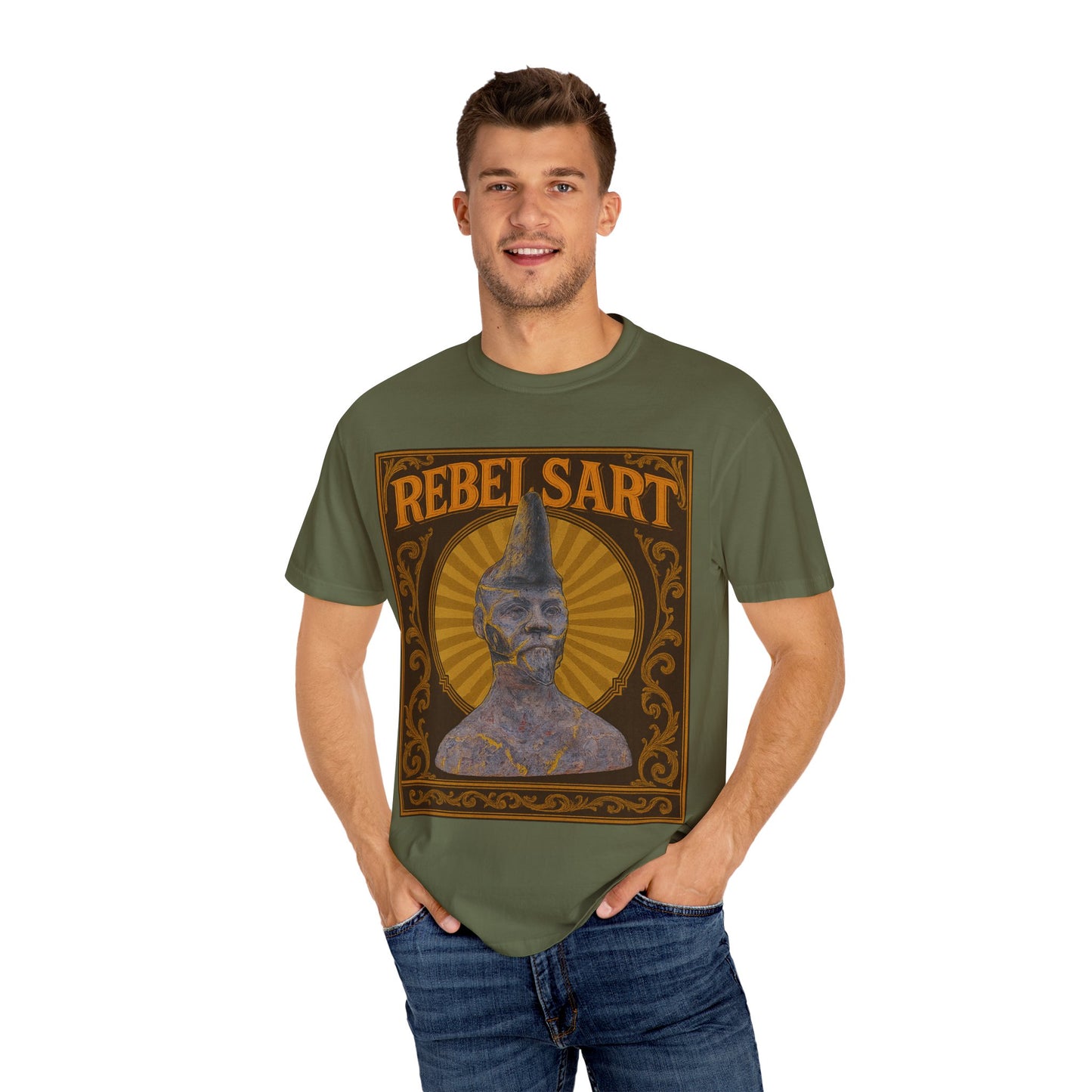 Rebel Art Unisex Garment-Dyed T-shirt, Vintage Graphic Tee, Bohemian Style Top, Unique Gift, Art Lover Apparel, Casual Everyday Wear