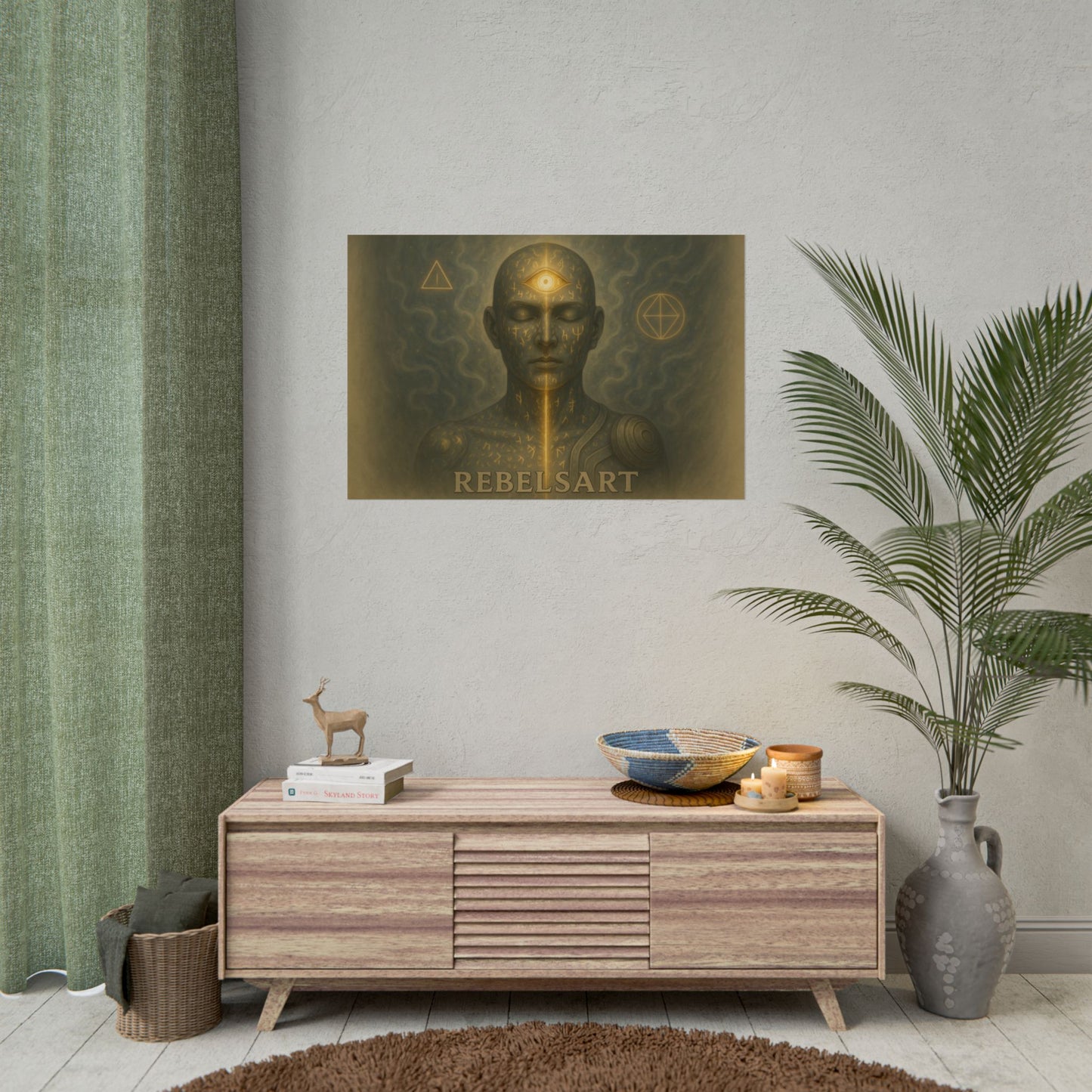 Spiritual Wall Art Print, Mystical Decor, Visionary Poster, Meditation Artwork, Unique Gift for Yoga Lovers