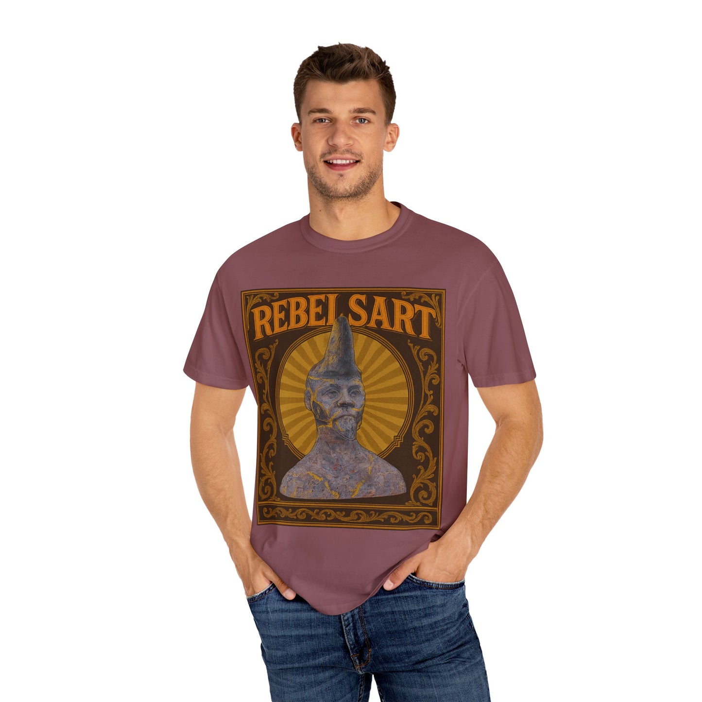Rebel Art Unisex Garment-Dyed T-shirt, Vintage Graphic Tee, Bohemian Style Top, Unique Gift, Art Lover Apparel, Casual Everyday Wear