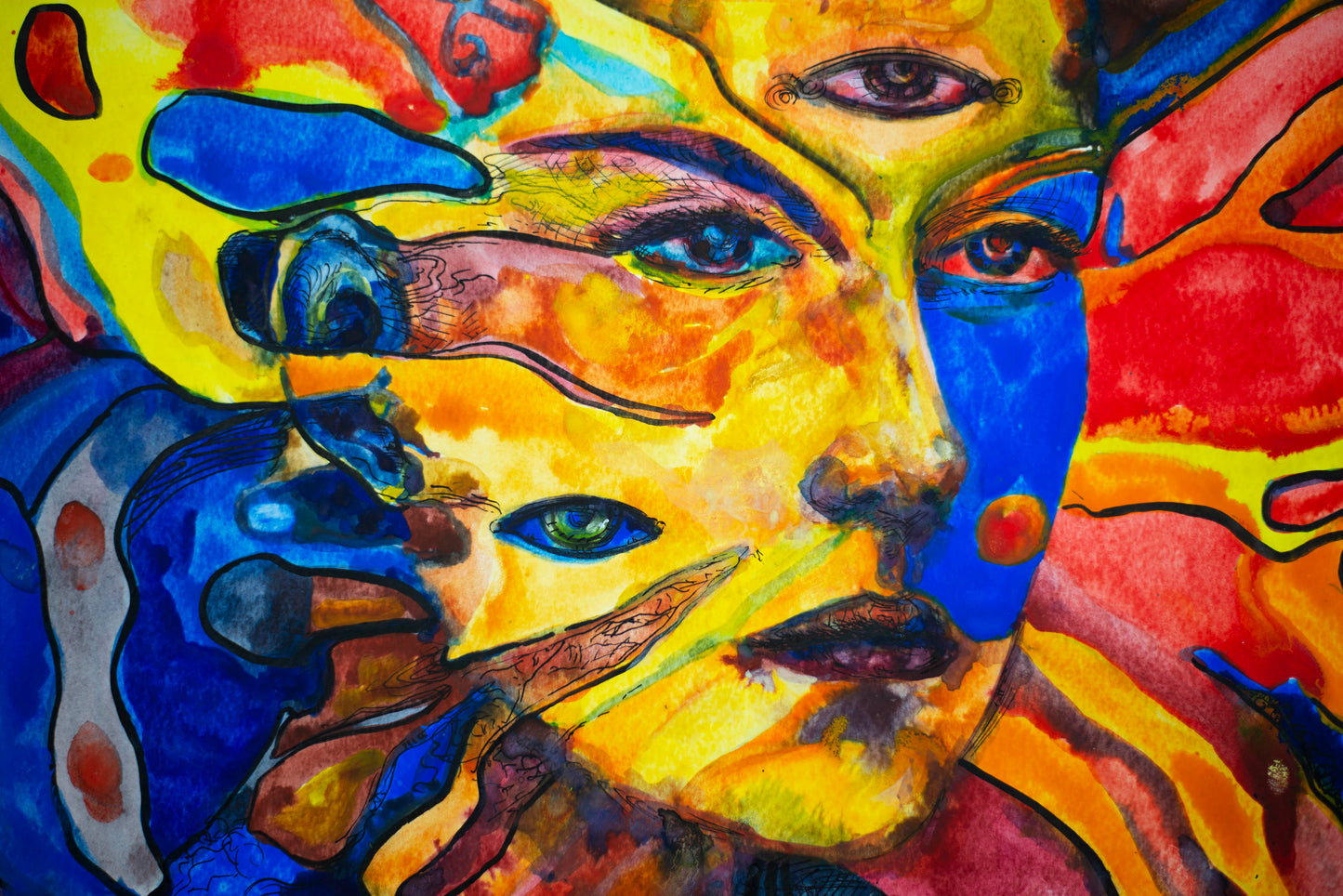 Butterfly Metamorphosis: The Transforming Face - Original Watercolor