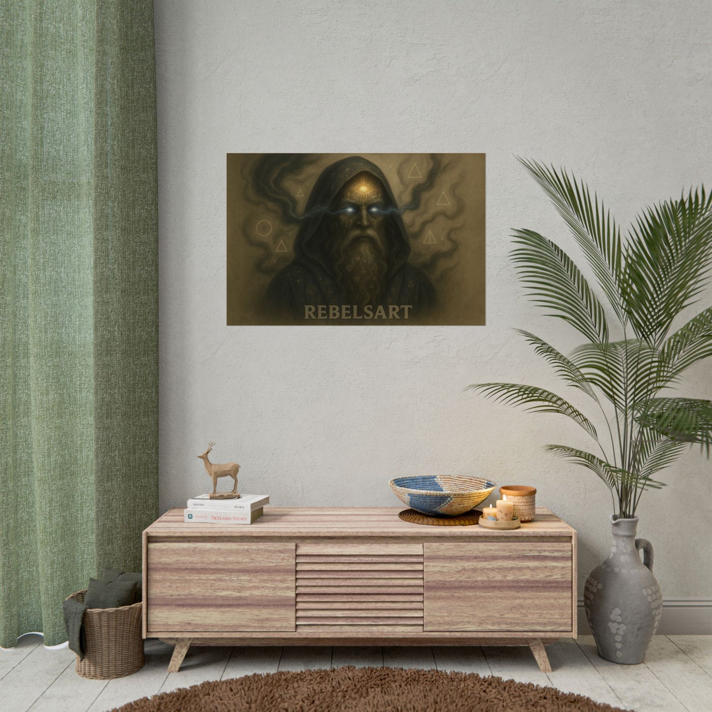 Mystical Art Print, Home Decor, Wall Art, Fantasy Illustration, Bohemian Poster, Gift for Him, Spiritual Artwork