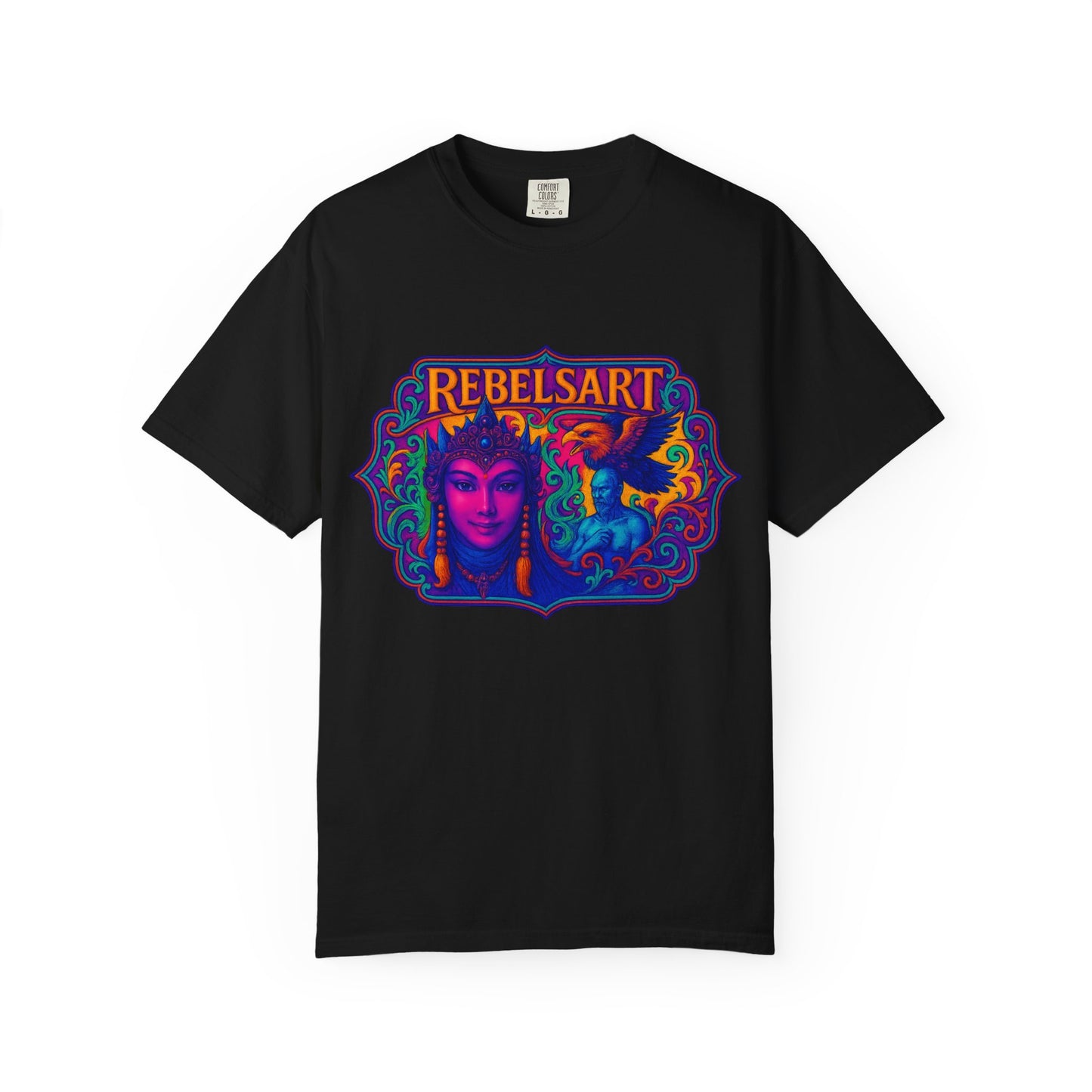 Vibrant Art Tee - Unisex Garment-Dyed T-shirt, Street Style, Festival Wear, Rebel Fashion, Unique Gift Idea