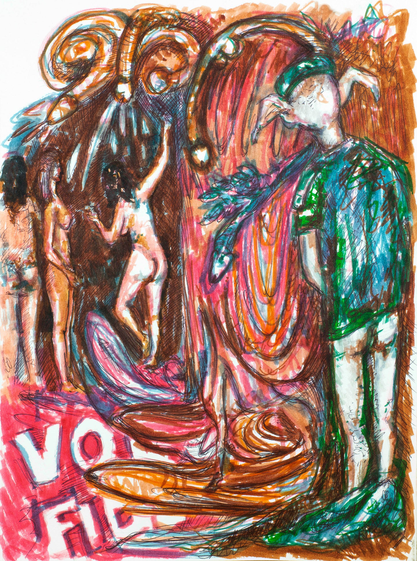 Mystical Encounter - Original Mixed Media Artwork