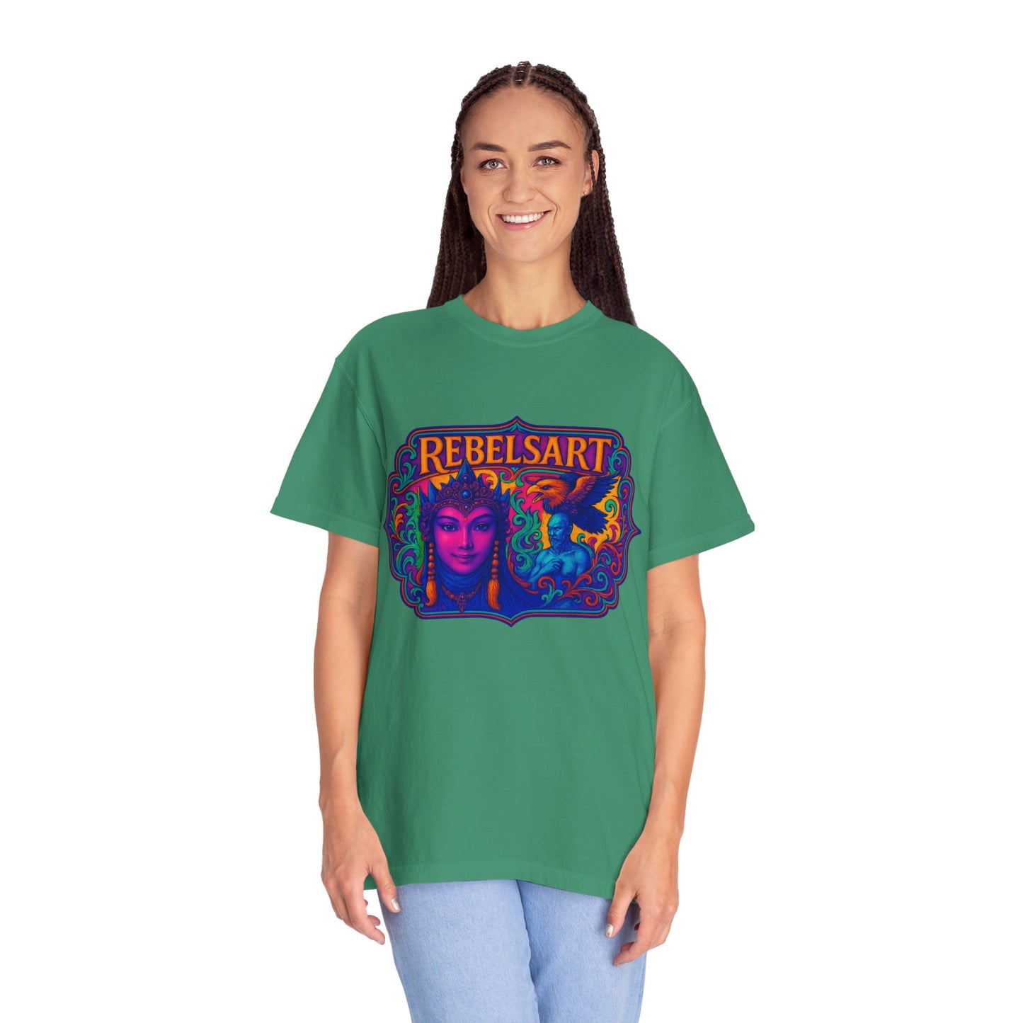 Vibrant Art Tee - Unisex Garment-Dyed T-shirt, Street Style, Festival Wear, Rebel Fashion, Unique Gift Idea