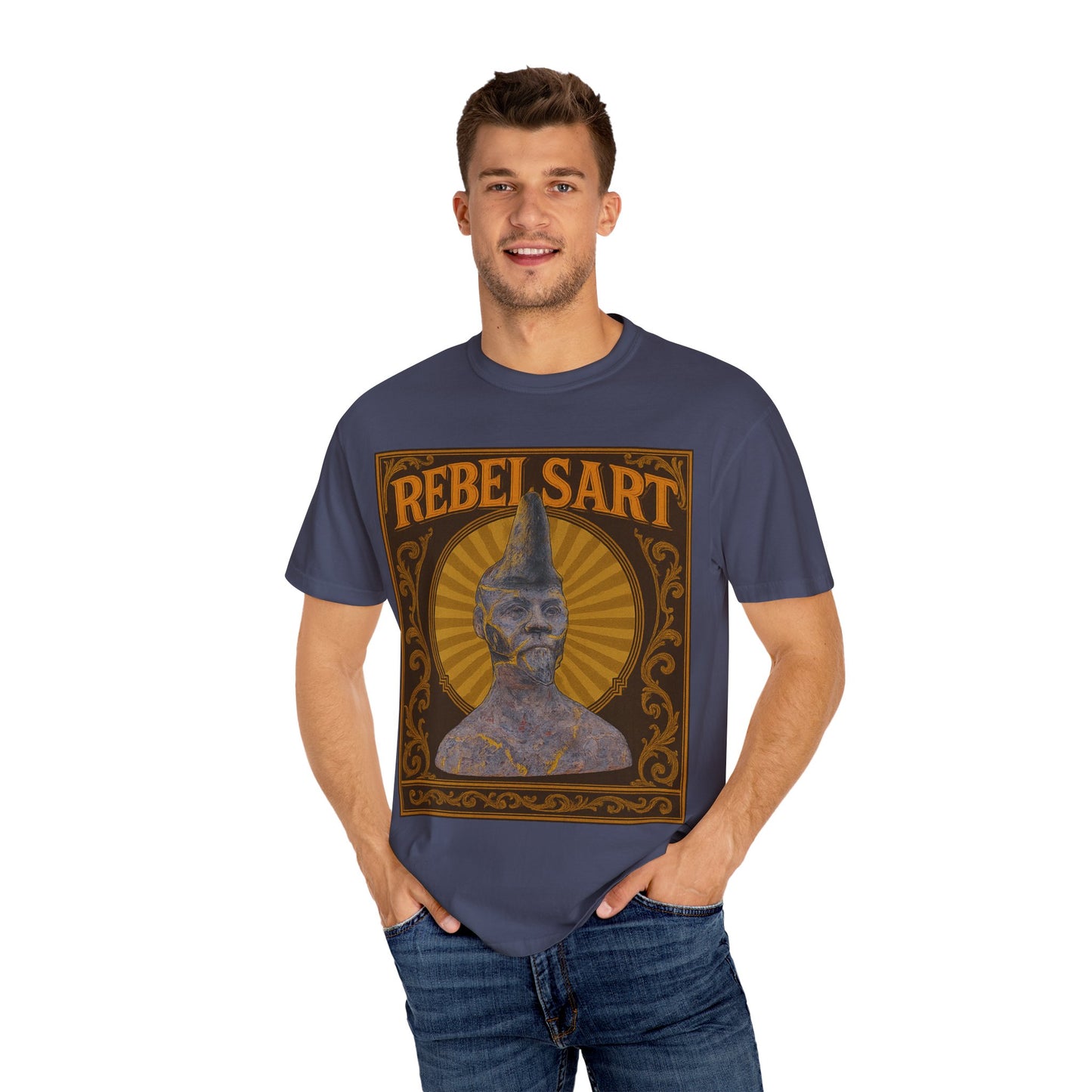 Rebel Art Unisex Garment-Dyed T-shirt, Vintage Graphic Tee, Bohemian Style Top, Unique Gift, Art Lover Apparel, Casual Everyday Wear