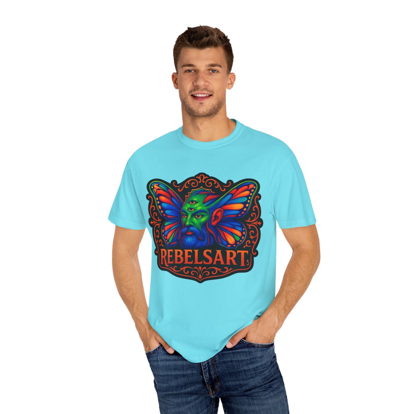 Colorful Fantasy Butterfly T-Shirt, Unisex T-Shirt, Gift for Art Lovers, Casual Wear, Festival Fashion, Vibrant Graphic Tee
