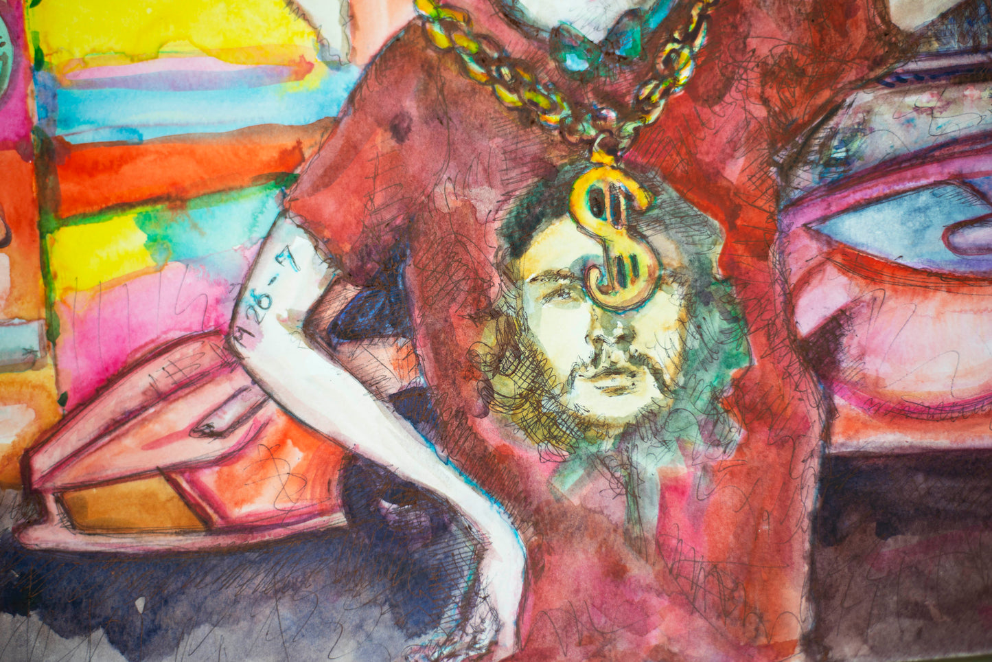 American Dream Circus - Original Watercolor & Ink Drawing