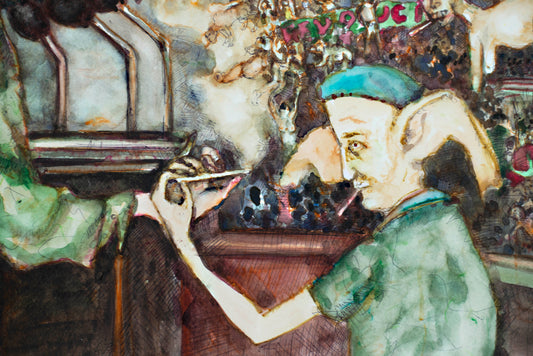 Ethereal Awakening - Original Watercolor & Ink Drawing