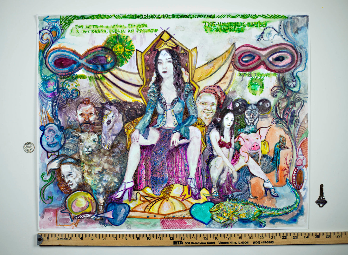 MYSTIC THRONE - Original Mixed Media Art 18 x 24 inches