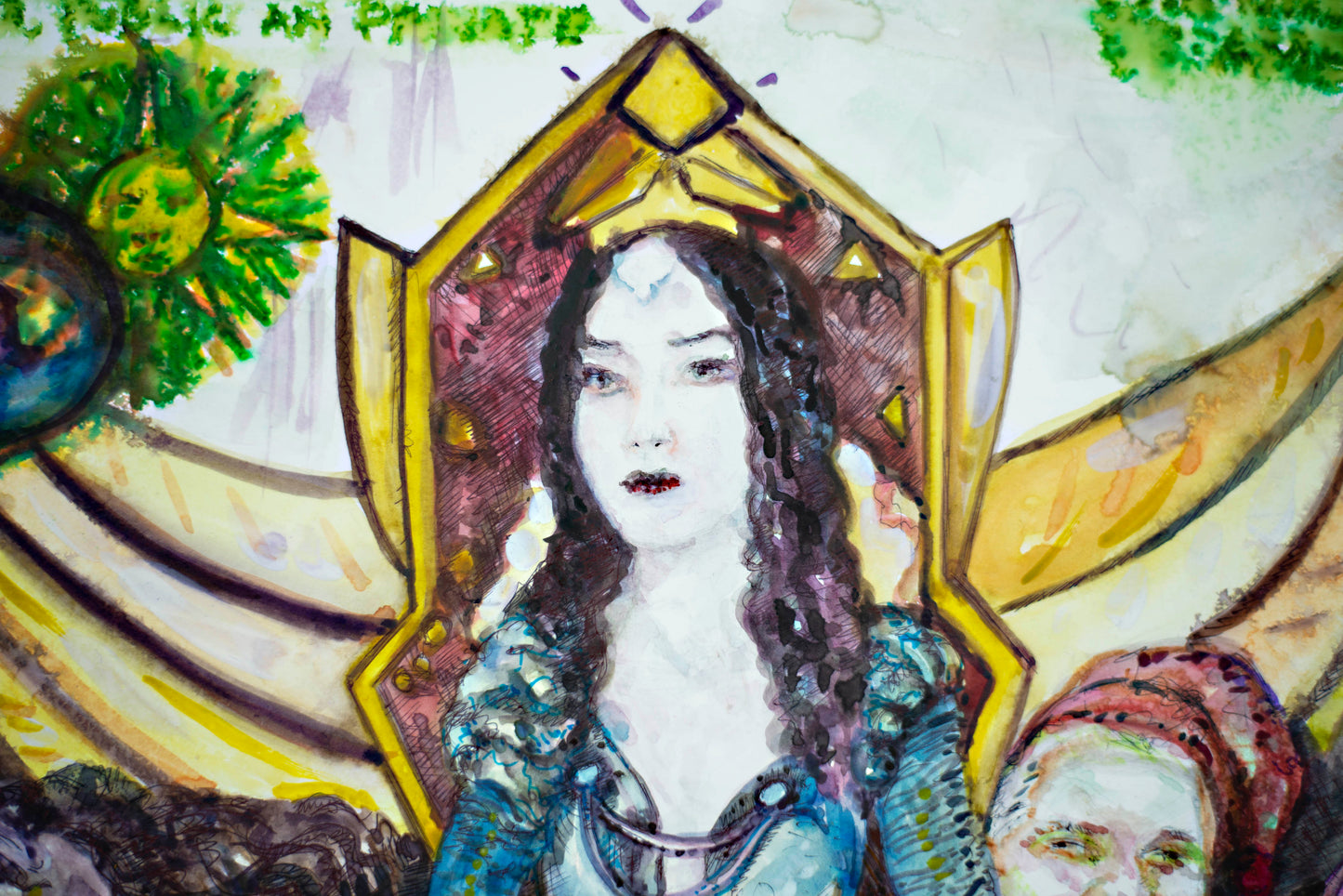 MYSTIC THRONE - Original Mixed Media Art 18 x 24 inches