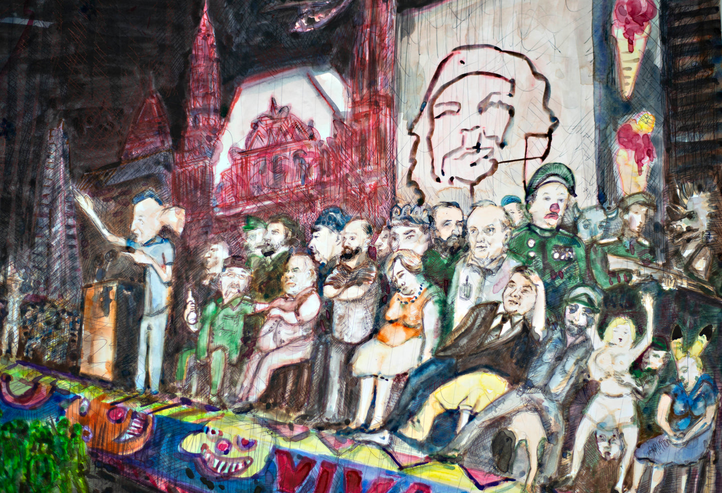 PARADIGM SQUARE - Original Mixed Media Art 18 x 24 inches
