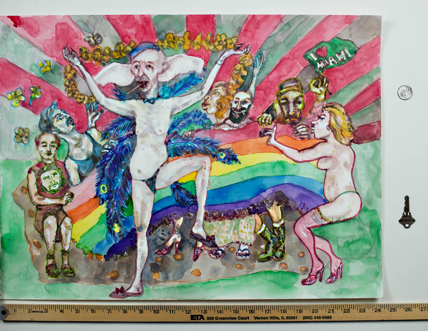 Radiant Rebellion - Original Watercolor & Ink Drawing