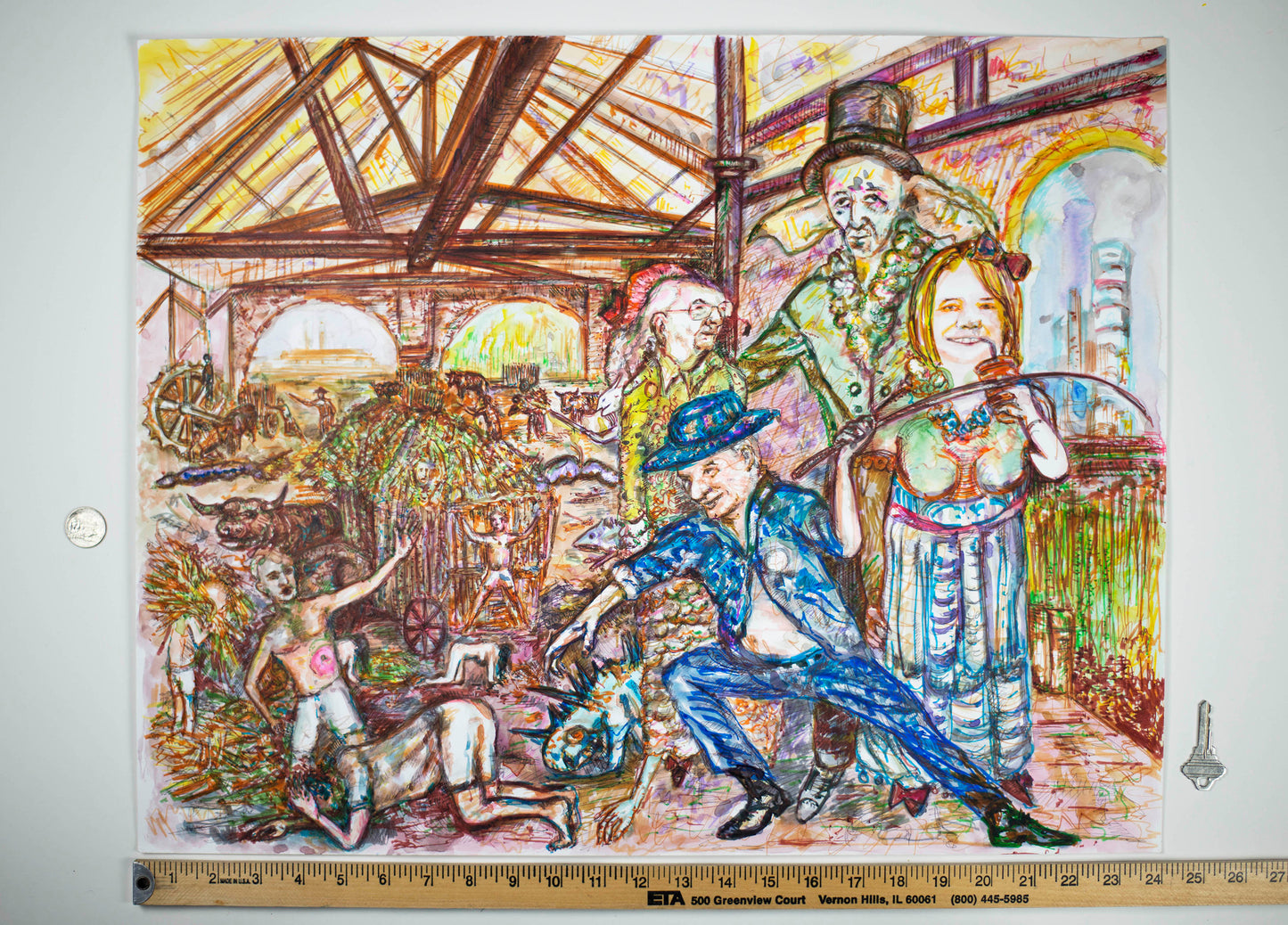 STEAM SYMPHONY - Original Mixed Media Art 18 x 24 inches