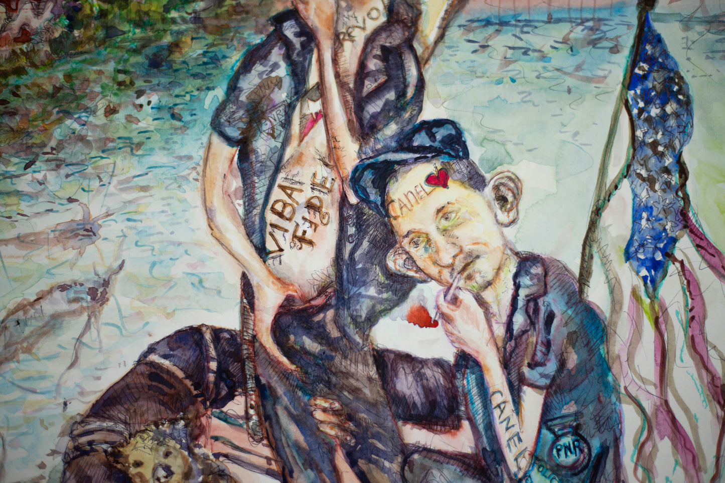 Escape from Paradise: The Ironic Exodus - Original Watercolor