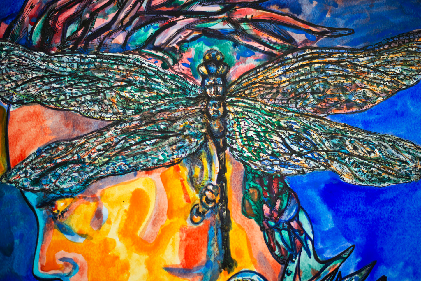 Dragonfly Dreams: The Winged Vision - Original Watercolor