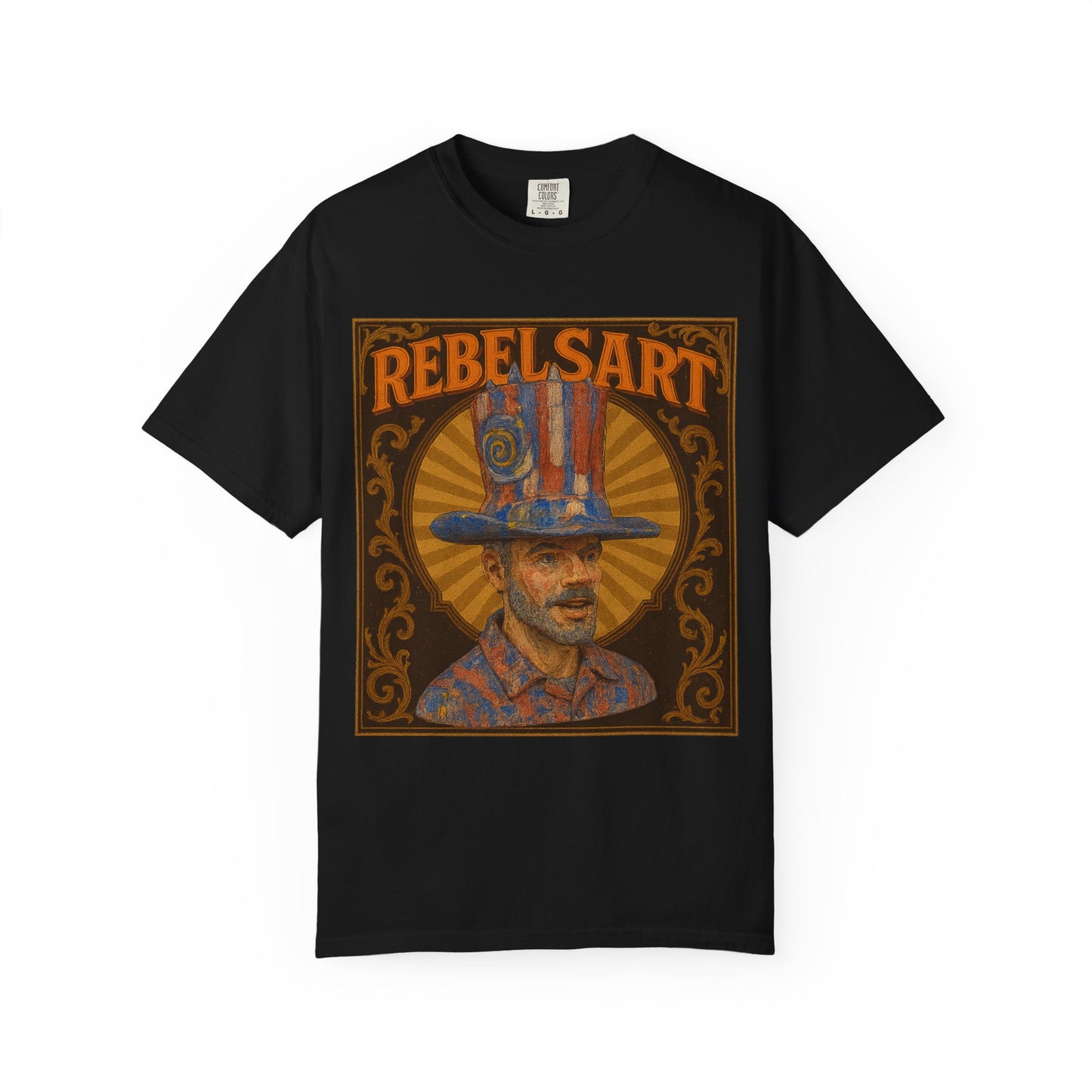 Rebelsart Unisex Garment-Dyed T-shirt, Bohemian Fashion Tee, Artistic Graphic Shirt, Vintage Style Gift, Festival Outfit Top