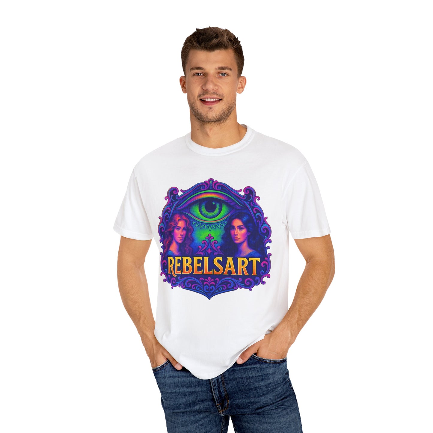 Colorful Graphic T-Shirt with Rebel Art Design, Unique Fashion Tee, Trendy Gift for Her, Casual Wear for Festivals, Online Merchandise