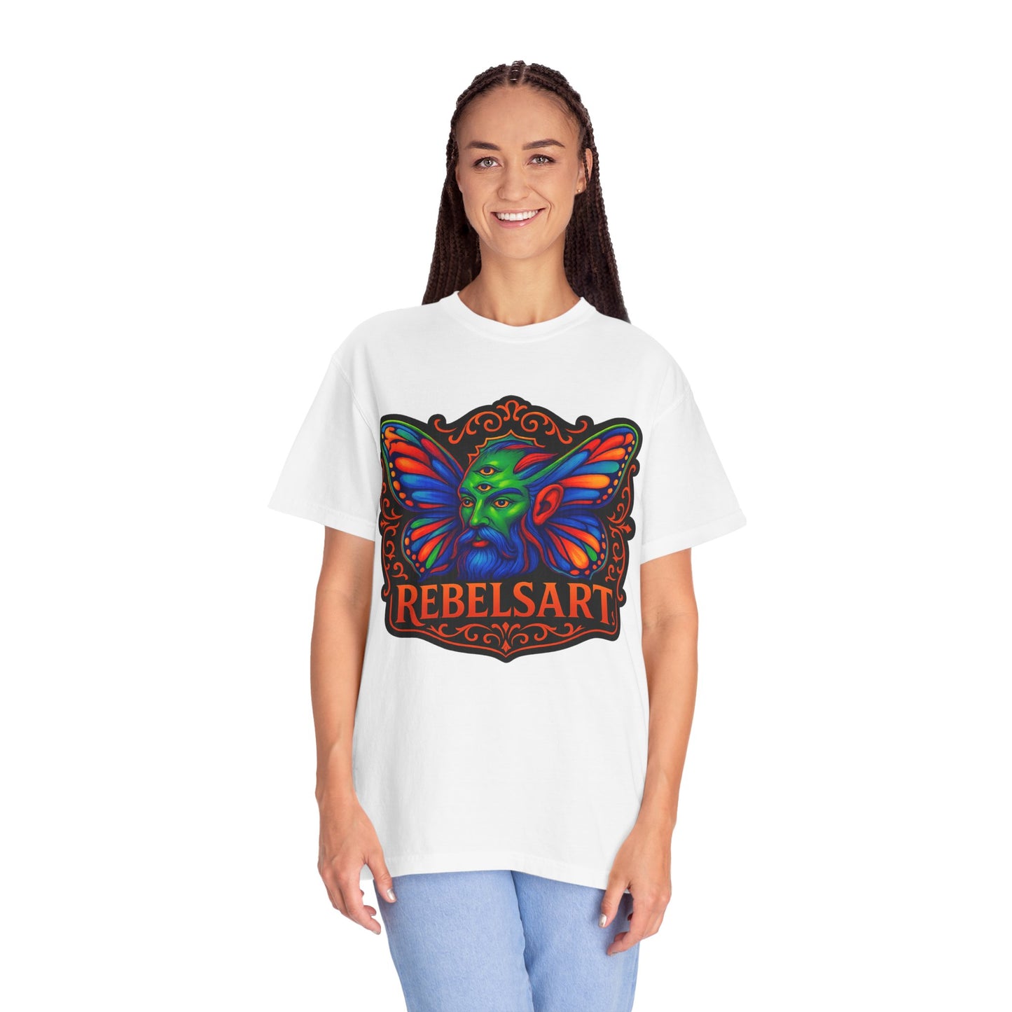 Colorful Fantasy Butterfly T-Shirt, Unisex T-Shirt, Gift for Art Lovers, Casual Wear, Festival Fashion, Vibrant Graphic Tee