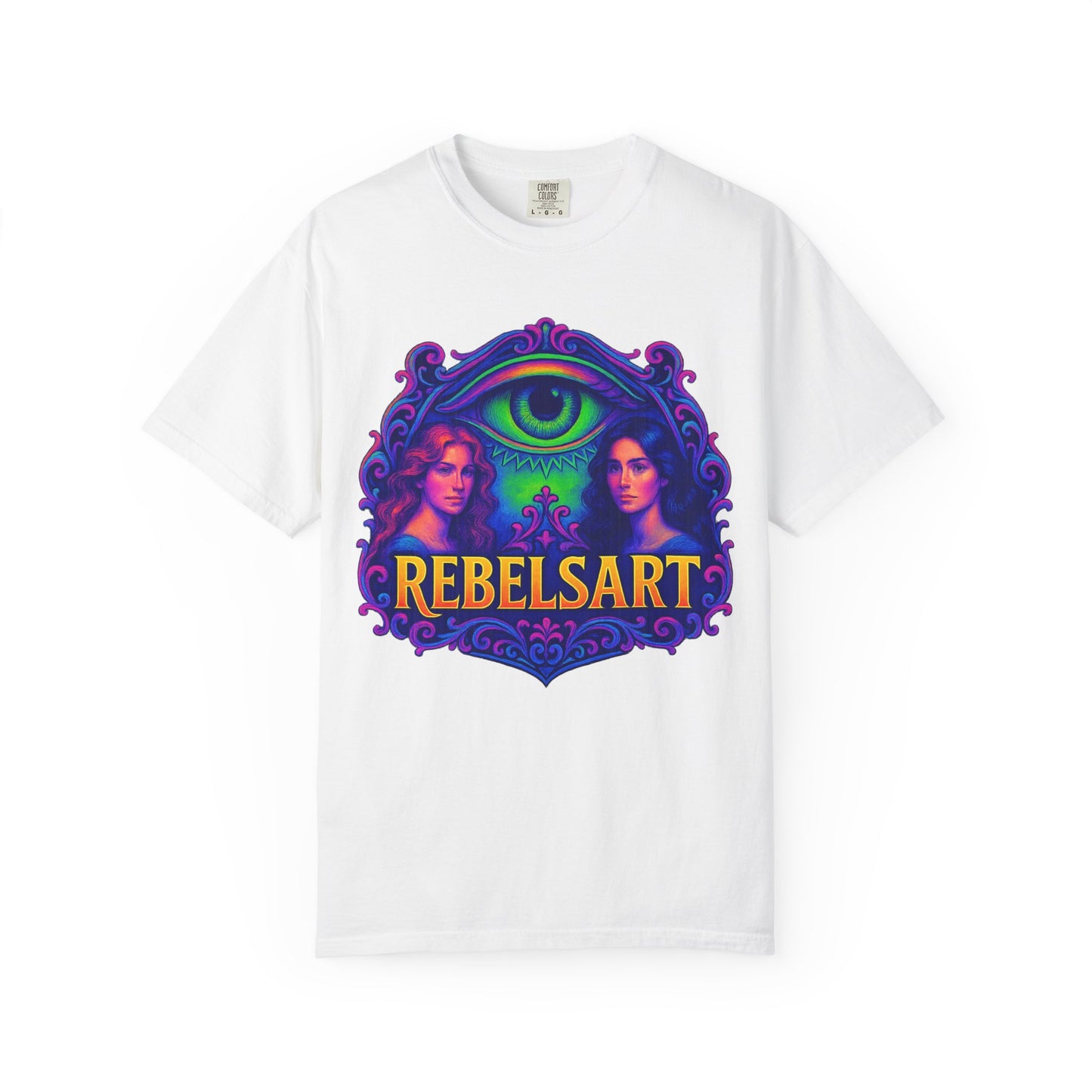 Colorful Graphic T-Shirt with Rebel Art Design, Unique Fashion Tee, Trendy Gift for Her, Casual Wear for Festivals, Online Merchandise