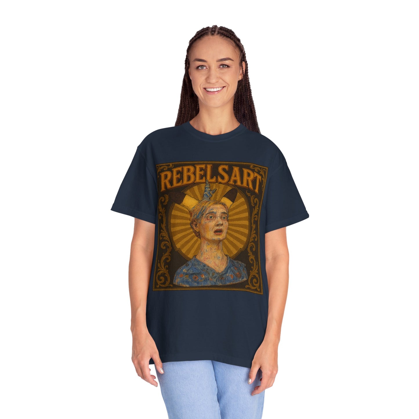 RebelsArt Unisex Garment-Dyed T-shirt | Trendy Graphic Tee | Boho Vintage Style | Perfect for Art Lovers | Festival & Casual Wear