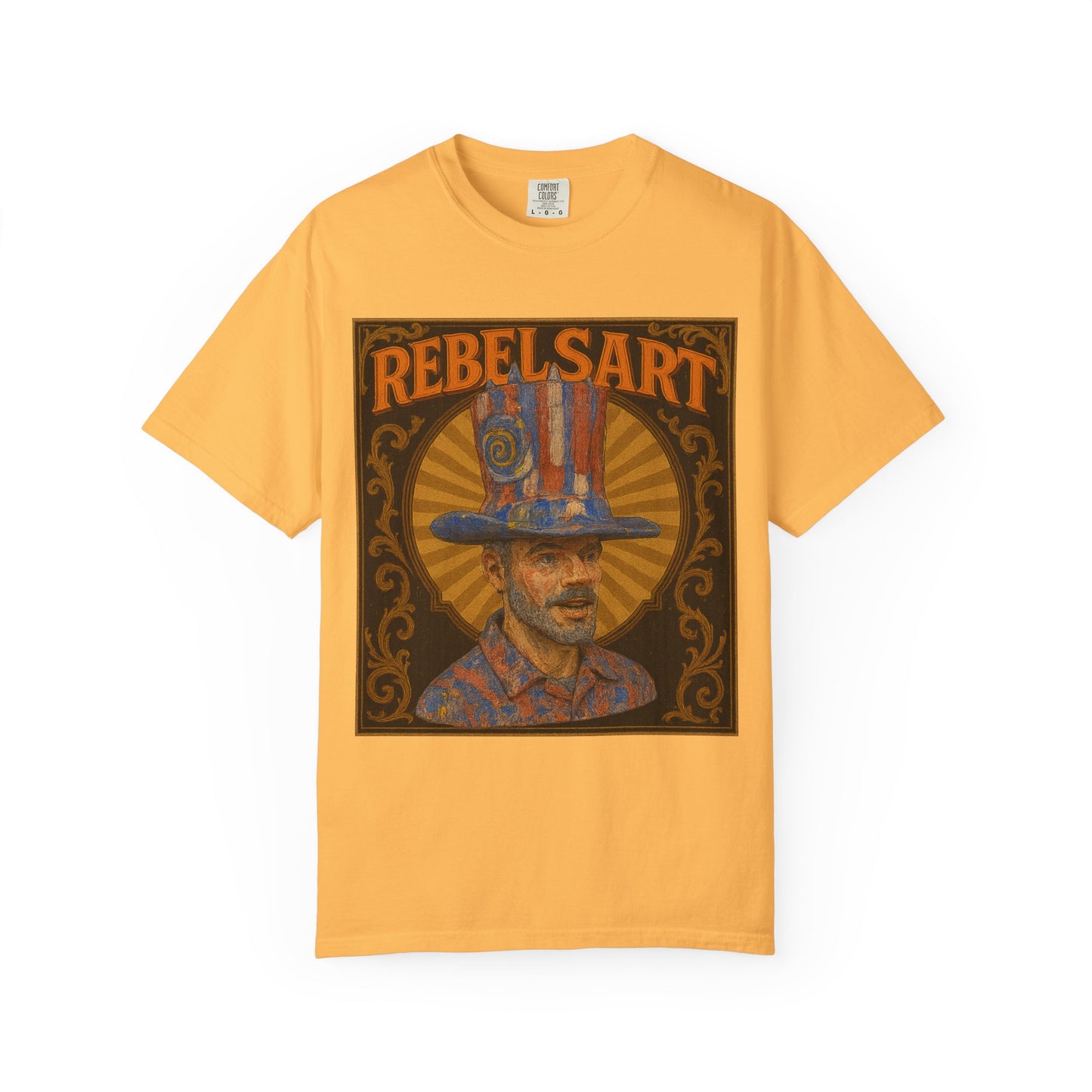 Rebelsart Unisex Garment-Dyed T-shirt, Bohemian Fashion Tee, Artistic Graphic Shirt, Vintage Style Gift, Festival Outfit Top