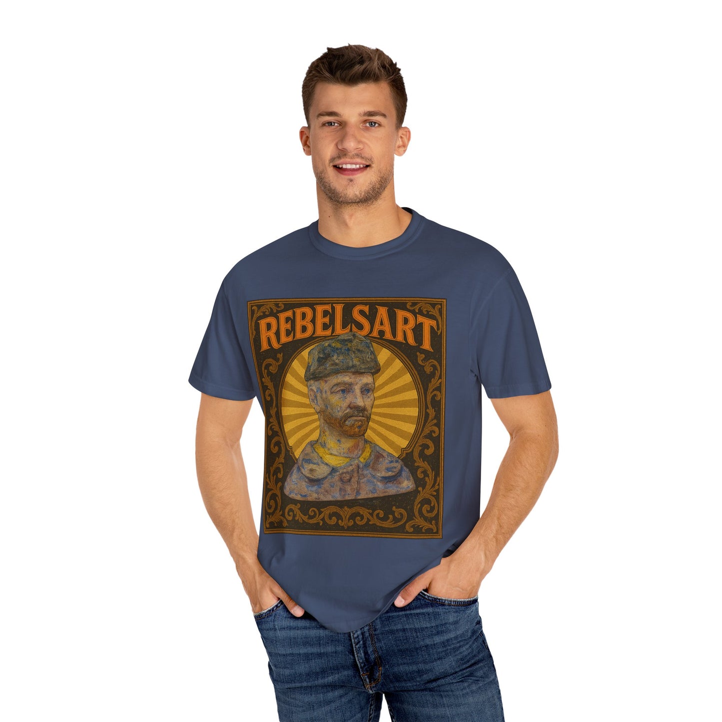 RebelsArt Unisex Garment-Dyed T-Shirt, Vintage Art Tee, Creative Wear, Unique Gift, Casual Streetwear, Artistic Fashion