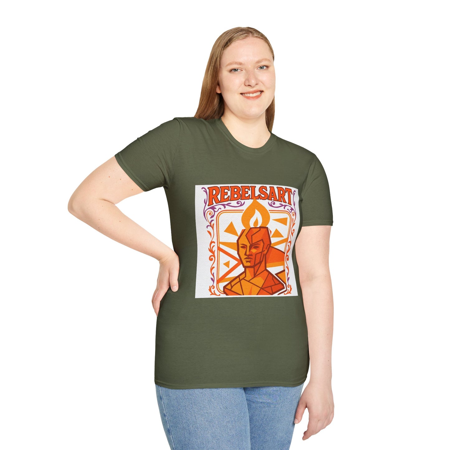 Rebel Art Unisex Softstyle T-Shirt, Graphic Tee, Casual Wear, Artsy Gift, Trendy Fashion, Summer Outfits