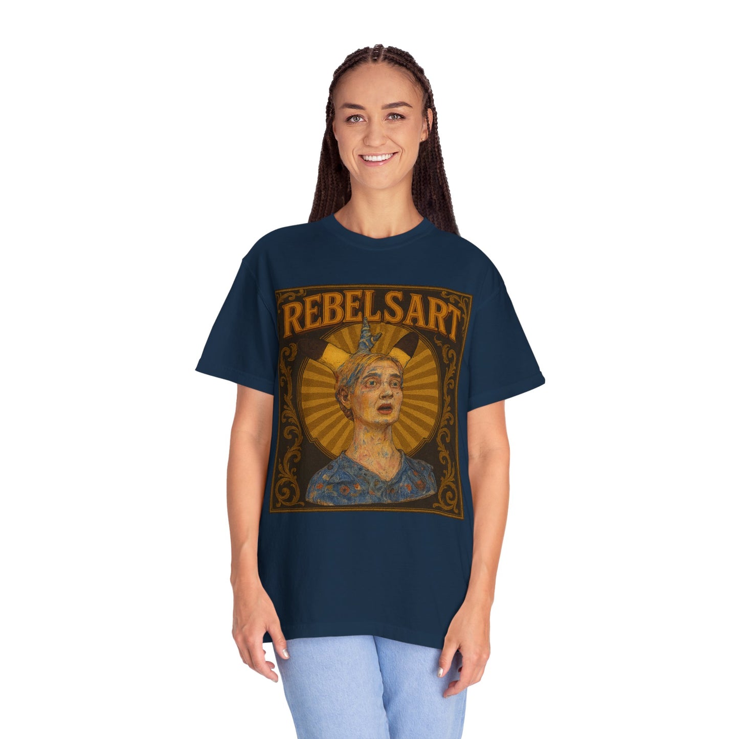 RebelsArt Unisex Garment-Dyed T-shirt | Trendy Graphic Tee | Boho Vintage Style | Perfect for Art Lovers | Festival & Casual Wear