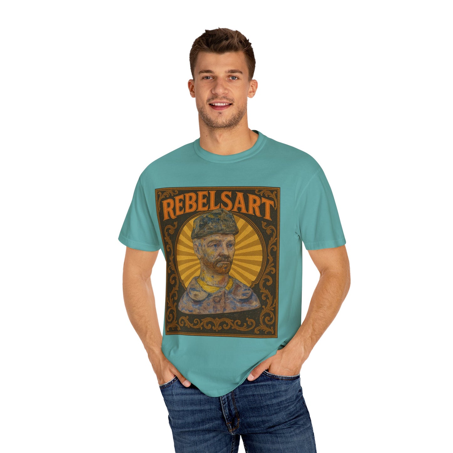 RebelsArt Unisex Garment-Dyed T-Shirt, Vintage Art Tee, Creative Wear, Unique Gift, Casual Streetwear, Artistic Fashion