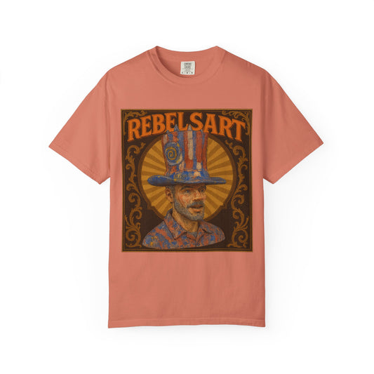 Rebelsart Unisex Garment-Dyed T-shirt, Bohemian Fashion Tee, Artistic Graphic Shirt, Vintage Style Gift, Festival Outfit Top