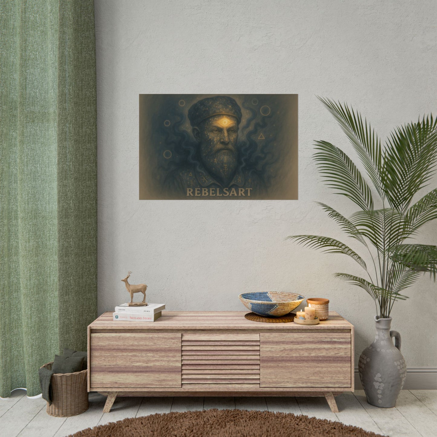 Mystical Art Rolled Poster, Bohemian Home Decor, Spiritual Wall Art, Gift for Art Lovers, Unique Room Decoration