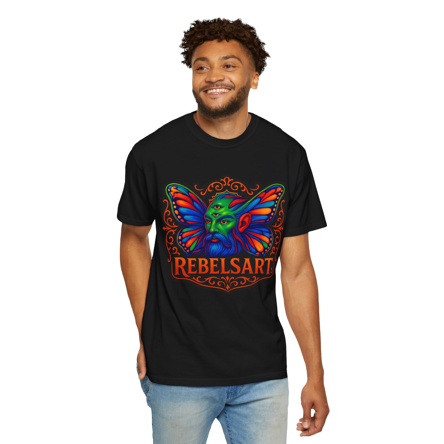 Colorful Fantasy Butterfly T-Shirt, Unisex T-Shirt, Gift for Art Lovers, Casual Wear, Festival Fashion, Vibrant Graphic Tee