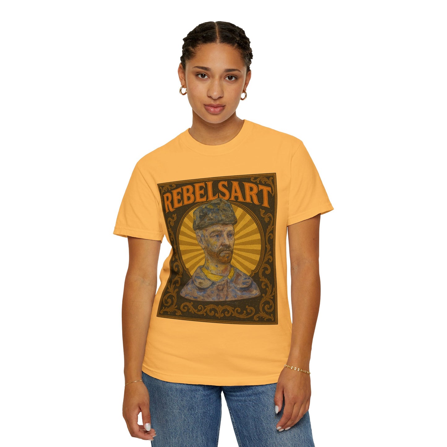 RebelsArt Unisex Garment-Dyed T-Shirt, Vintage Art Tee, Creative Wear, Unique Gift, Casual Streetwear, Artistic Fashion