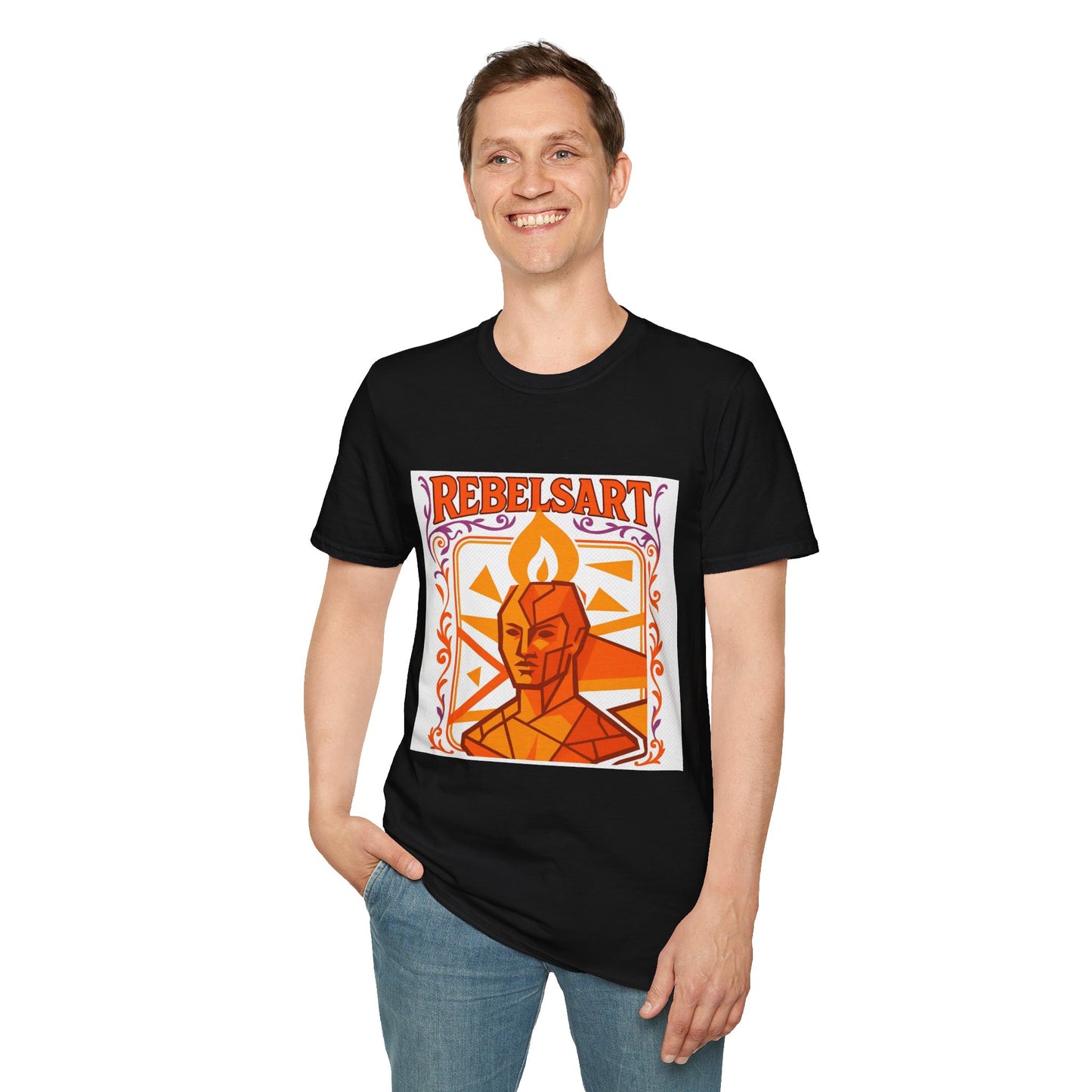 Rebel Art Unisex Softstyle T-Shirt, Graphic Tee, Casual Wear, Artsy Gift, Trendy Fashion, Summer Outfits
