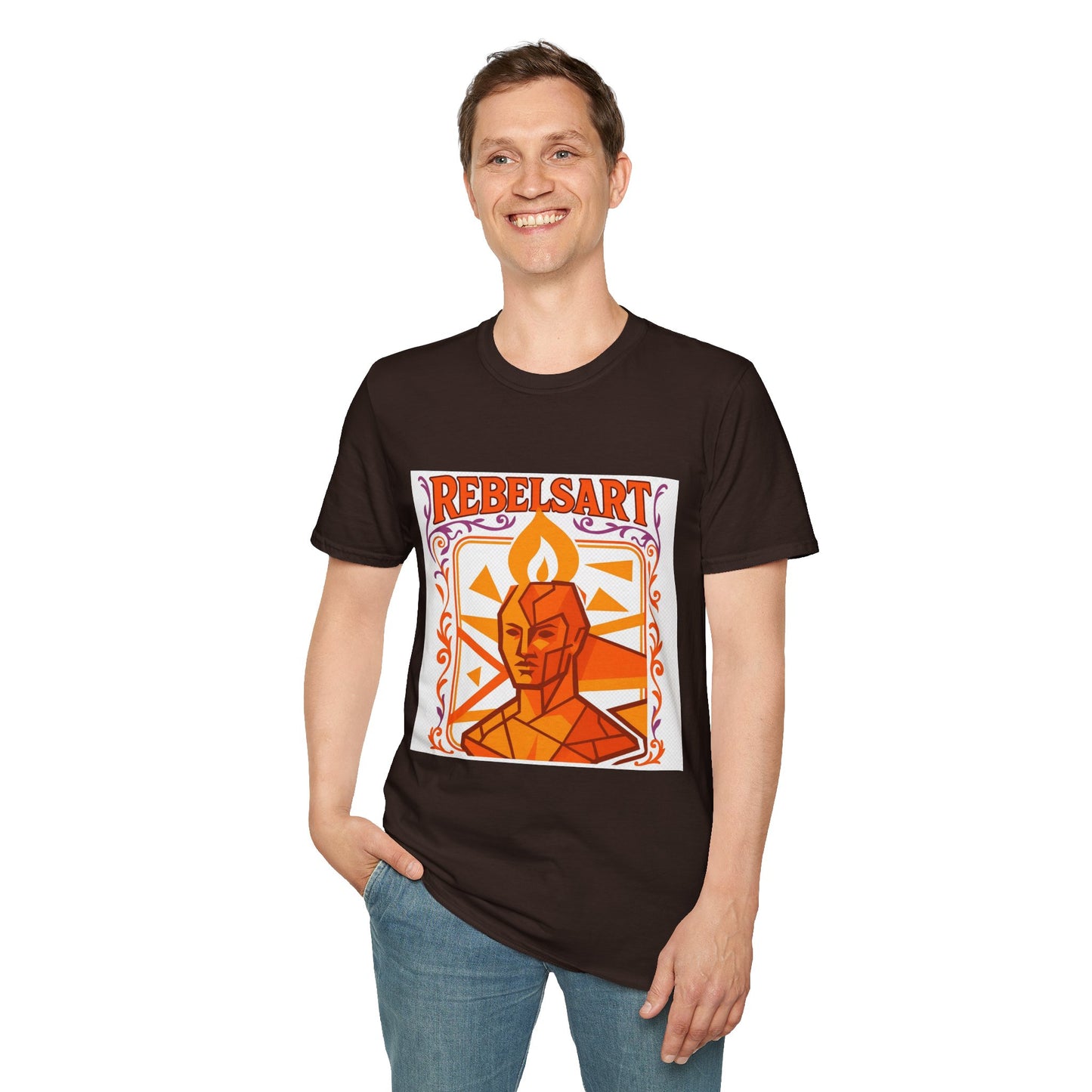 Rebel Art Unisex Softstyle T-Shirt, Graphic Tee, Casual Wear, Artsy Gift, Trendy Fashion, Summer Outfits