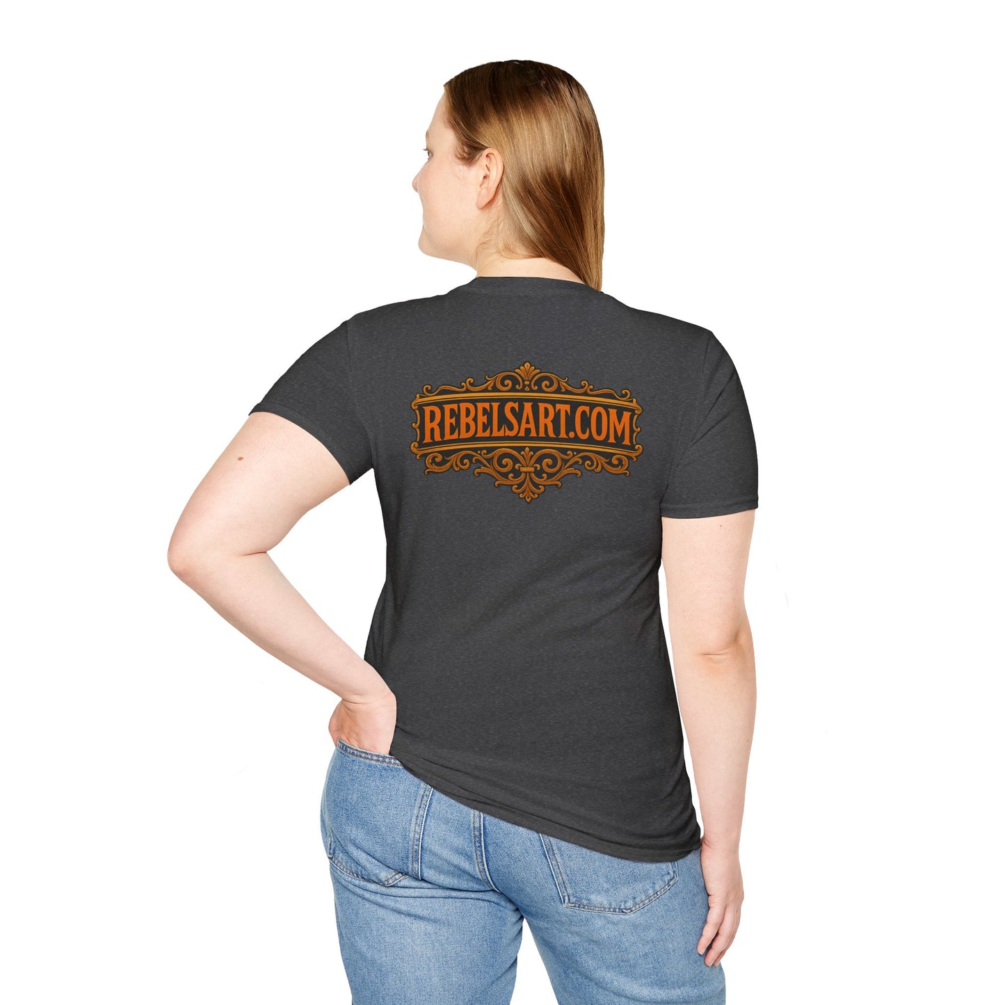 Rebel Art Unisex Softstyle T-Shirt, Graphic Tee, Casual Wear, Artsy Gift, Trendy Fashion, Summer Outfits