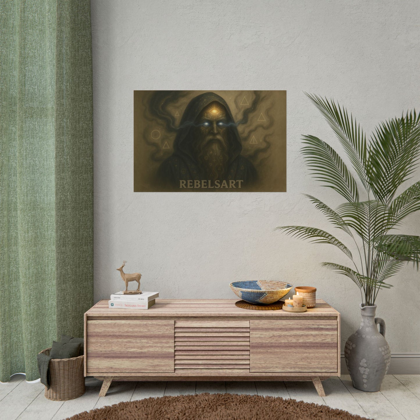 Mystical Art Print, Home Decor, Wall Art, Fantasy Illustration, Bohemian Poster, Gift for Him, Spiritual Artwork