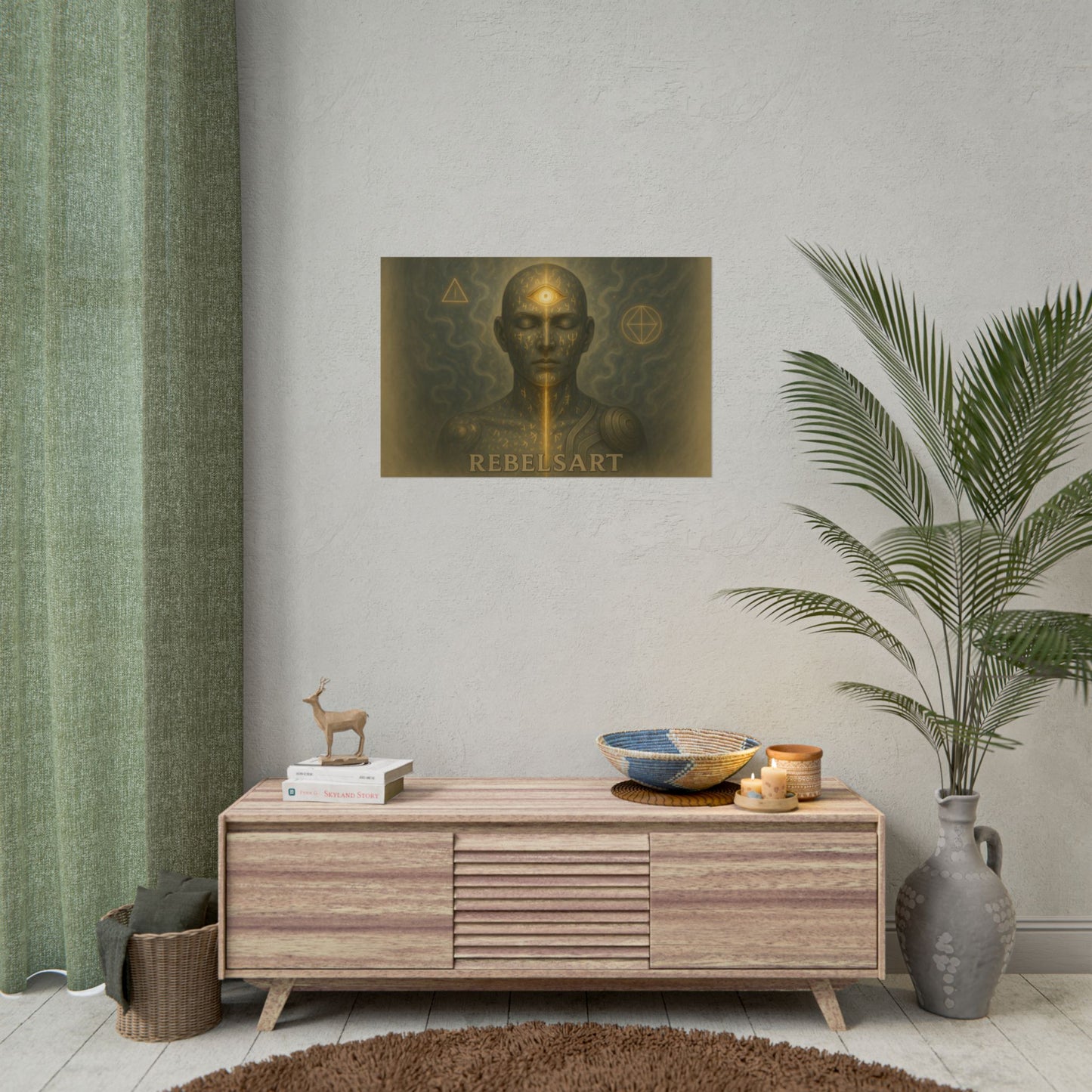 Spiritual Wall Art Print, Mystical Decor, Visionary Poster, Meditation Artwork, Unique Gift for Yoga Lovers
