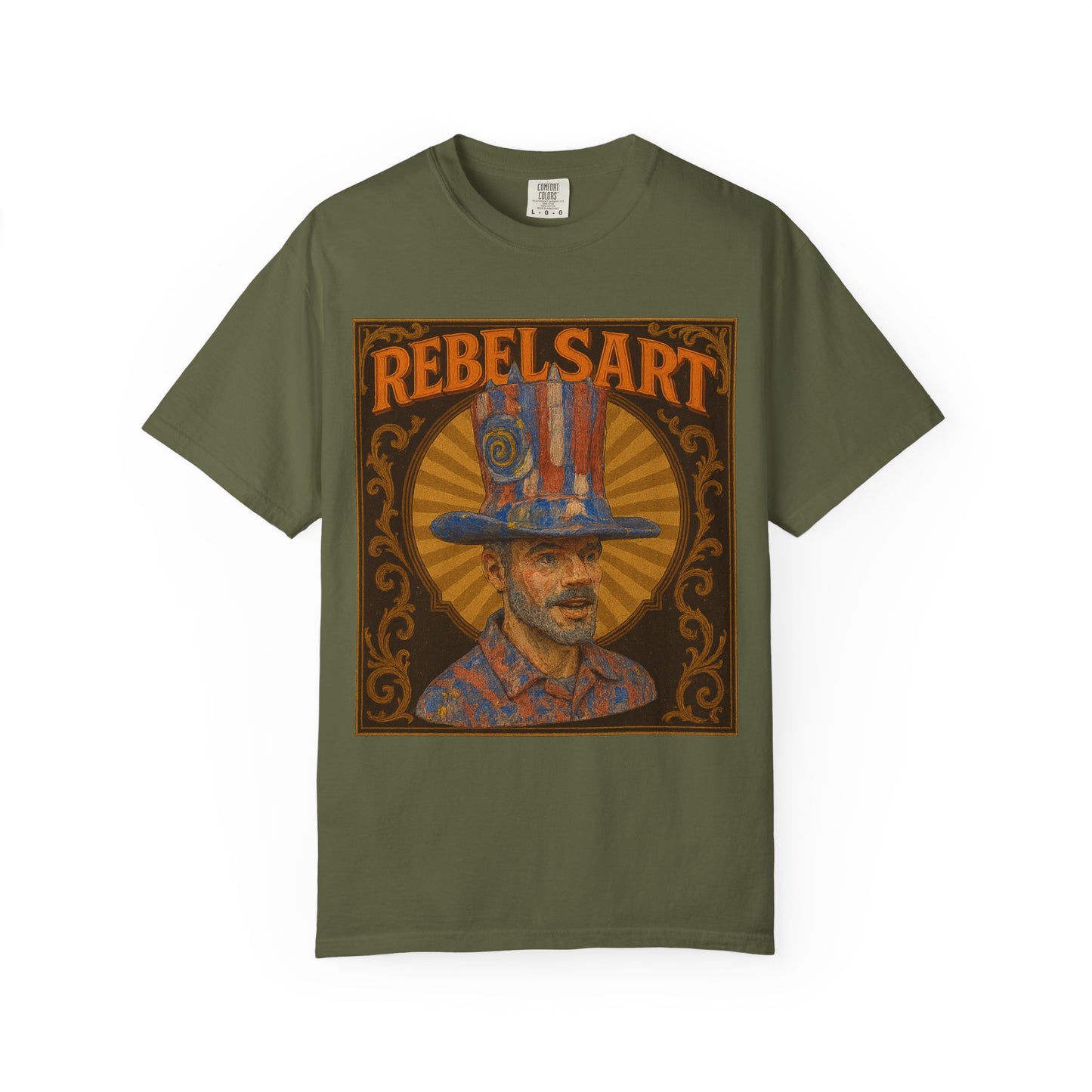 Rebelsart Unisex Garment-Dyed T-shirt, Bohemian Fashion Tee, Artistic Graphic Shirt, Vintage Style Gift, Festival Outfit Top