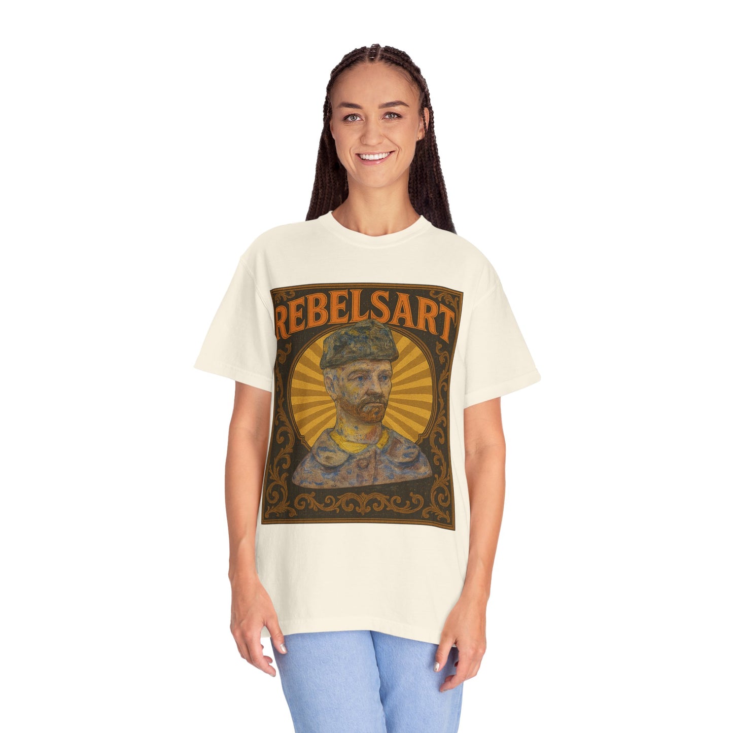 RebelsArt Unisex Garment-Dyed T-Shirt, Vintage Art Tee, Creative Wear, Unique Gift, Casual Streetwear, Artistic Fashion