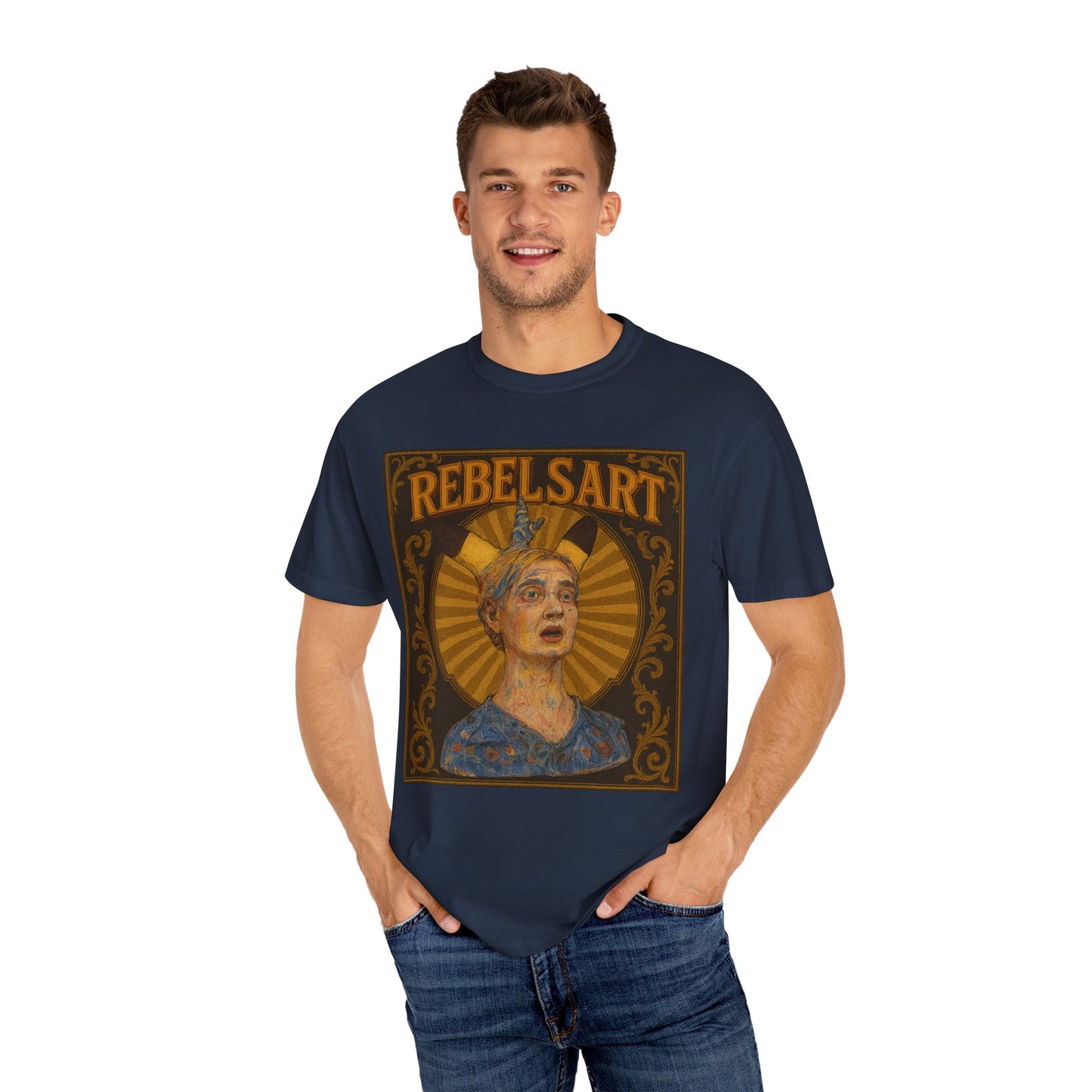 RebelsArt Unisex Garment-Dyed T-shirt | Trendy Graphic Tee | Boho Vintage Style | Perfect for Art Lovers | Festival & Casual Wear