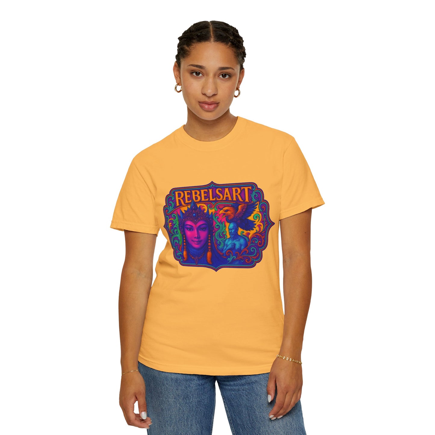 Vibrant Art Tee - Unisex Garment-Dyed T-shirt, Street Style, Festival Wear, Rebel Fashion, Unique Gift Idea