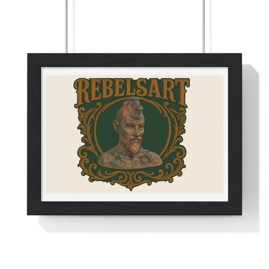 Vintage Art Horizontal Framed Poster, Home Decor, Wall Art, Gift for Art Lovers, Rebel Spirit Art, Retro Design