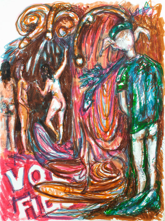 Mystical Encounter - Original Mixed Media Artwork
