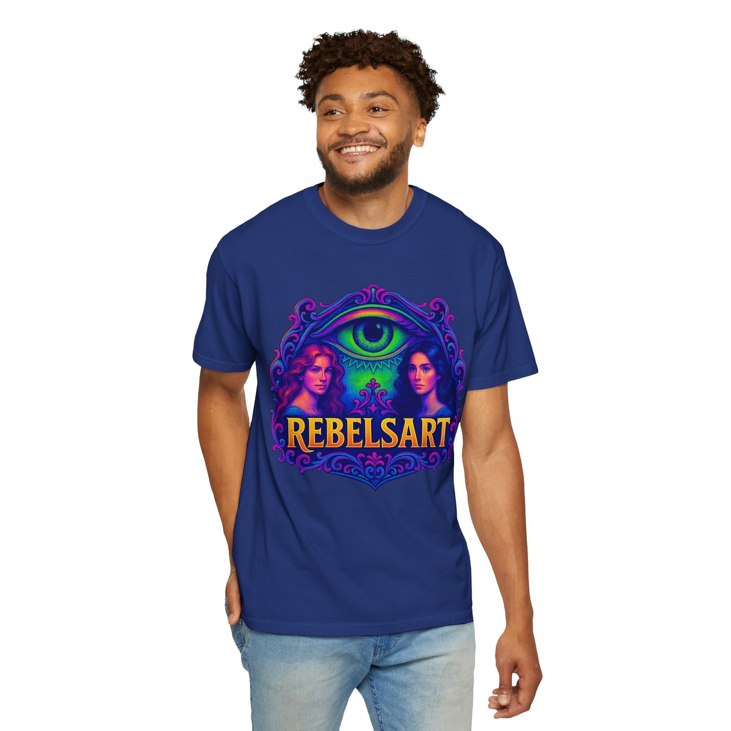 Colorful Graphic T-Shirt with Rebel Art Design, Unique Fashion Tee, Trendy Gift for Her, Casual Wear for Festivals, Online Merchandise