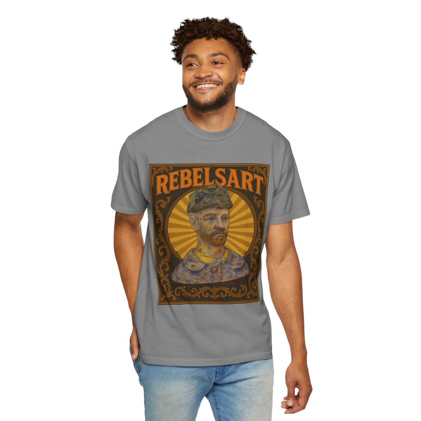 RebelsArt Unisex Garment-Dyed T-Shirt, Vintage Art Tee, Creative Wear, Unique Gift, Casual Streetwear, Artistic Fashion