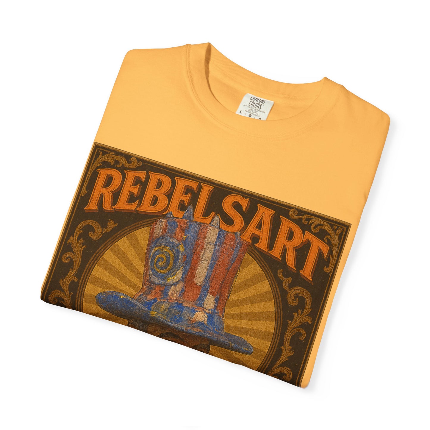 Rebelsart Unisex Garment-Dyed T-shirt, Bohemian Fashion Tee, Artistic Graphic Shirt, Vintage Style Gift, Festival Outfit Top