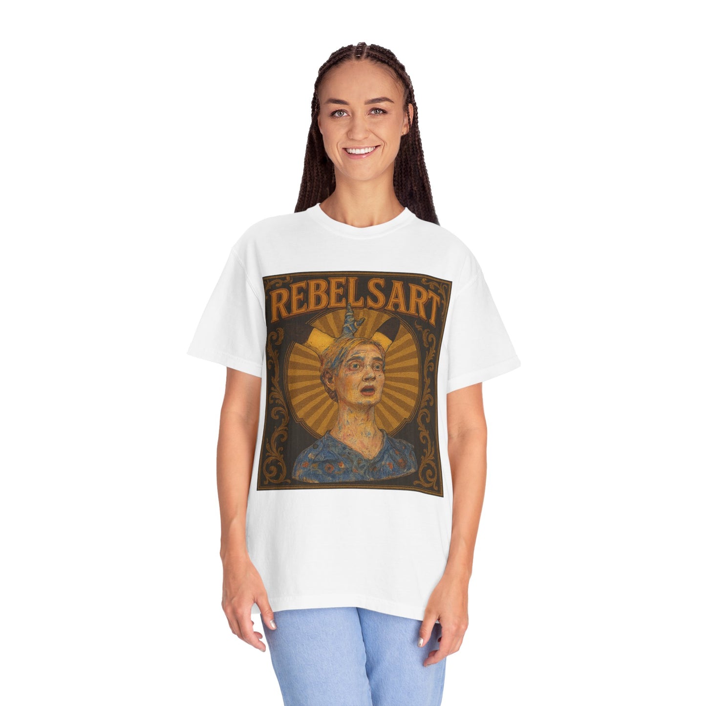 RebelsArt Unisex Garment-Dyed T-shirt | Trendy Graphic Tee | Boho Vintage Style | Perfect for Art Lovers | Festival & Casual Wear
